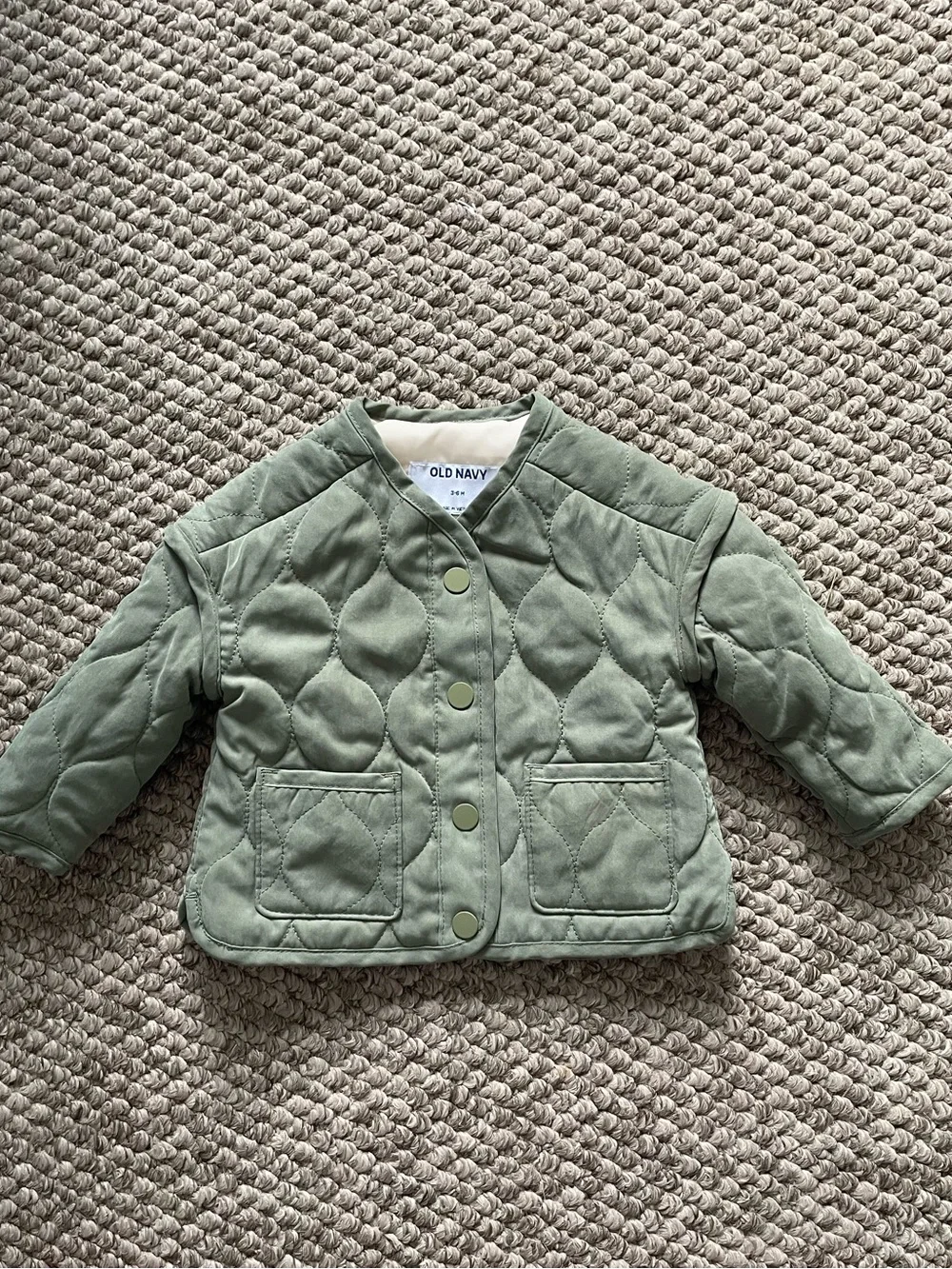 Old Navy Quilted Olive Green Puffer Jacket